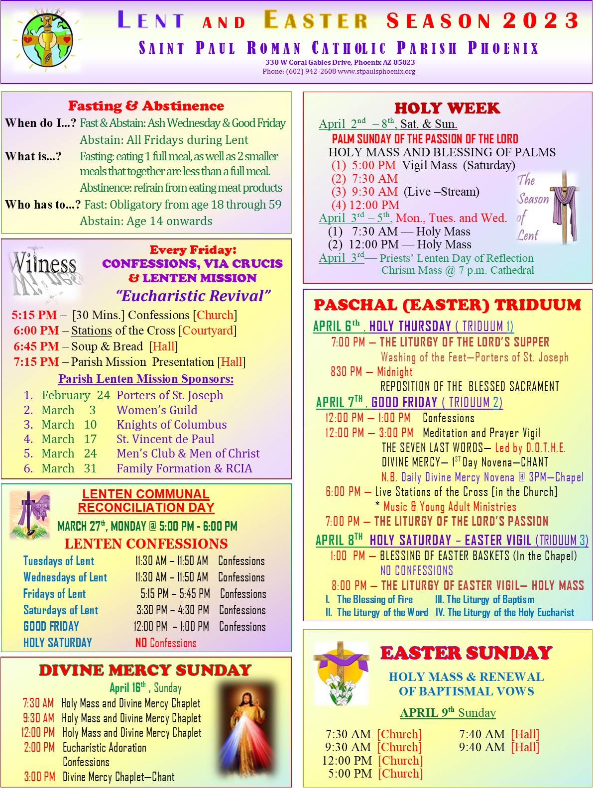 Lent and Easter 2023 flyer
