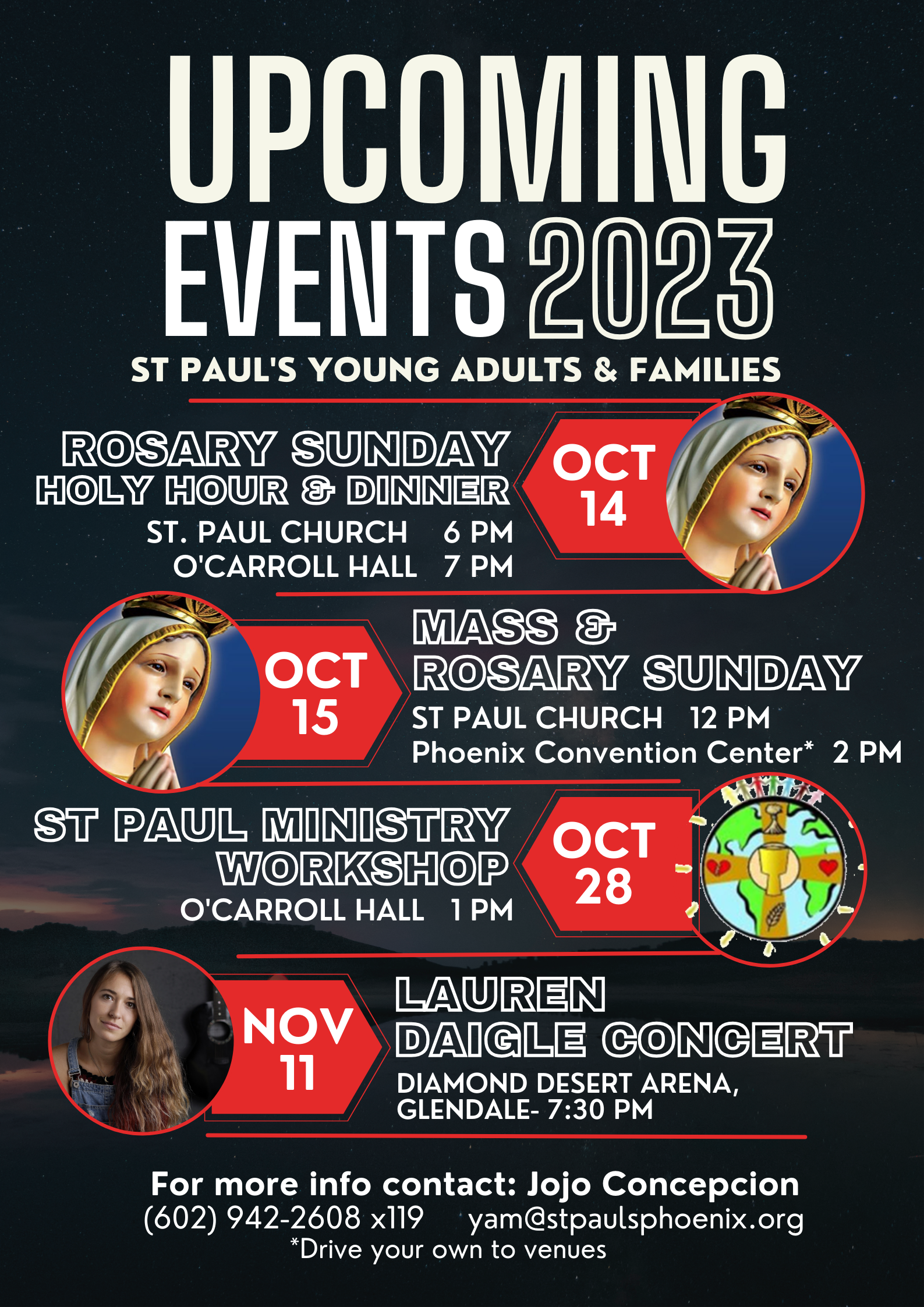 Upcoming Events - Oct 1 - 1